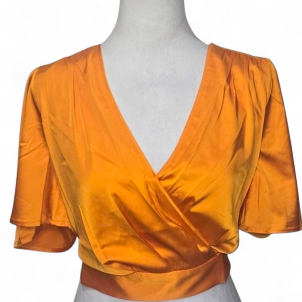 Greylin‎ Reese Cropped Tie Back Blouse Size Small